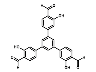 Chemical structure of 1,3,5-Tris(4-formyl-3-hydroxyphenyl)benzene