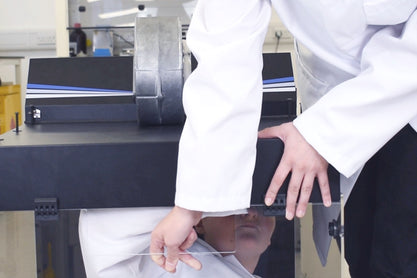 Fix the protective screen onto the front of your laminar flow hood