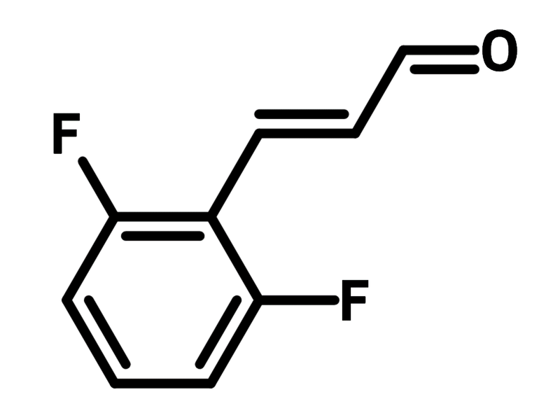 2,6-Difluorocinnamic aldehyde chemical structure, CAS 117338-43-9.