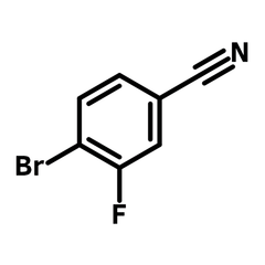4-Bromo-3-fluorobenzonitrile chemical structure, CAS 133059-44-6.