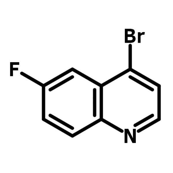 4-Bromo-6-fluoroquinoline chemical structure, CAS 661463-17-8.