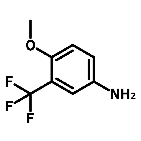 4-Methoxy-3-(trifluoromethyl)aniline chemical structure, CAS 393-15-7.