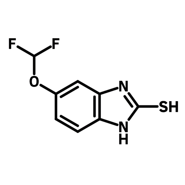 5-Difluoromethoxy-2-mercaptobenzimidazole chemical structure, CAS 97963-62-7.