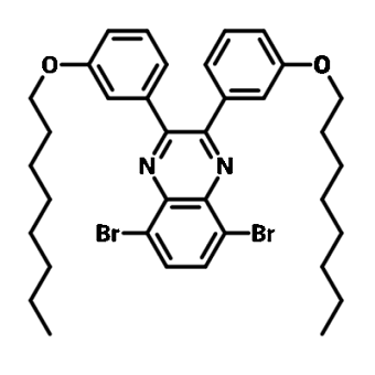 Quinoxaline-2oph-2br, 565228-31-1, 5,8-Dibromo-2,3-bis(3-(octyloxy)phenyl)quinoxaline