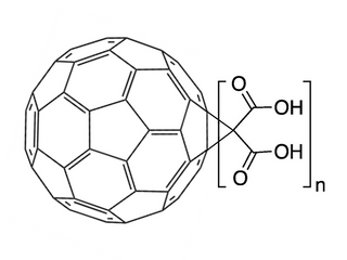 Fullerene C60 malonic acid chemical structure