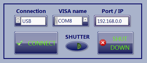 X100 Source Measure Unit. Getting started Connection Controls, SHUTTER