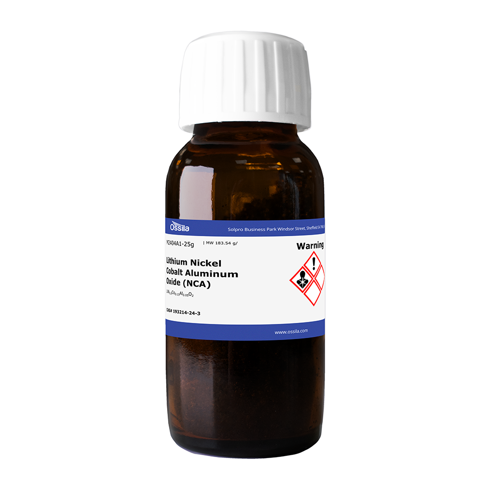 Lithium Nickel Cobalt Aluminum Oxide NCA Powder 193214 24 3 Ossila lithium-nickel-cobalt-aluminum-oxide-nca-powder-193214-24-3-ossila