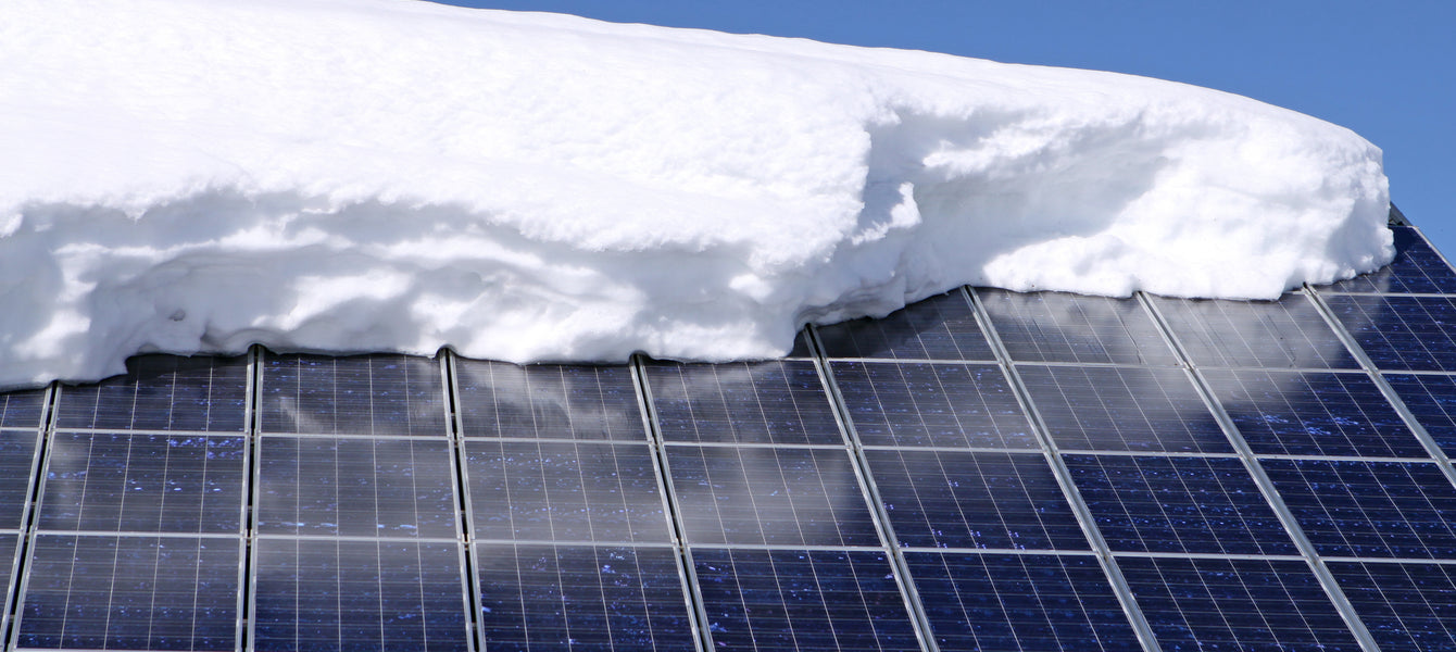 Solar panels in snow