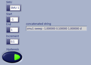 Sweep Command Builder Front Panel