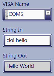 X100 Source Measure Unit, Hello World string