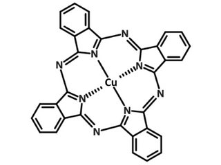 Chemical structure of Copper(II) phthalocyanine (CuPc)