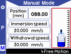 Manual mode - select the clamping arm