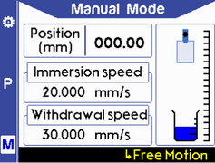 Manual mode - free motion highlighted