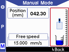 Free motion screen - showing the substrate moving closer to the solution