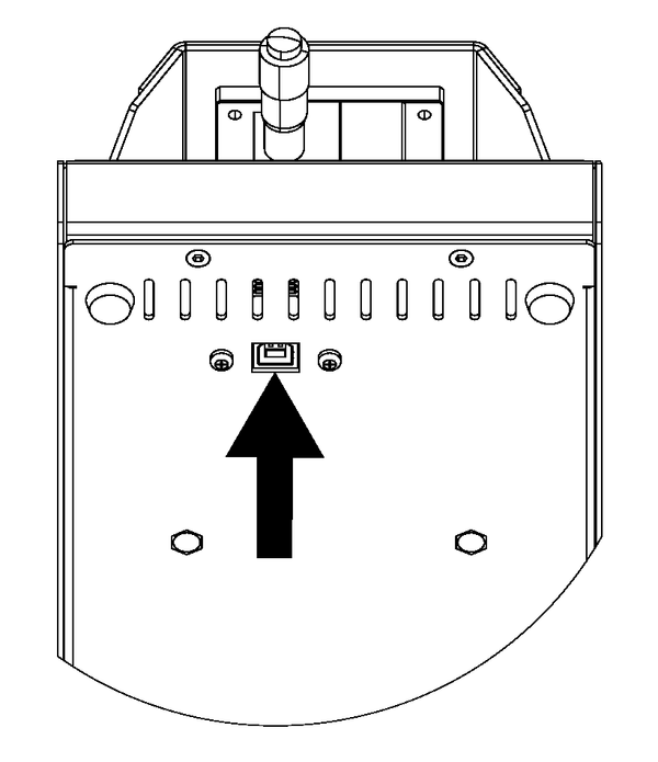 USB port for updating the built-in control firmware.