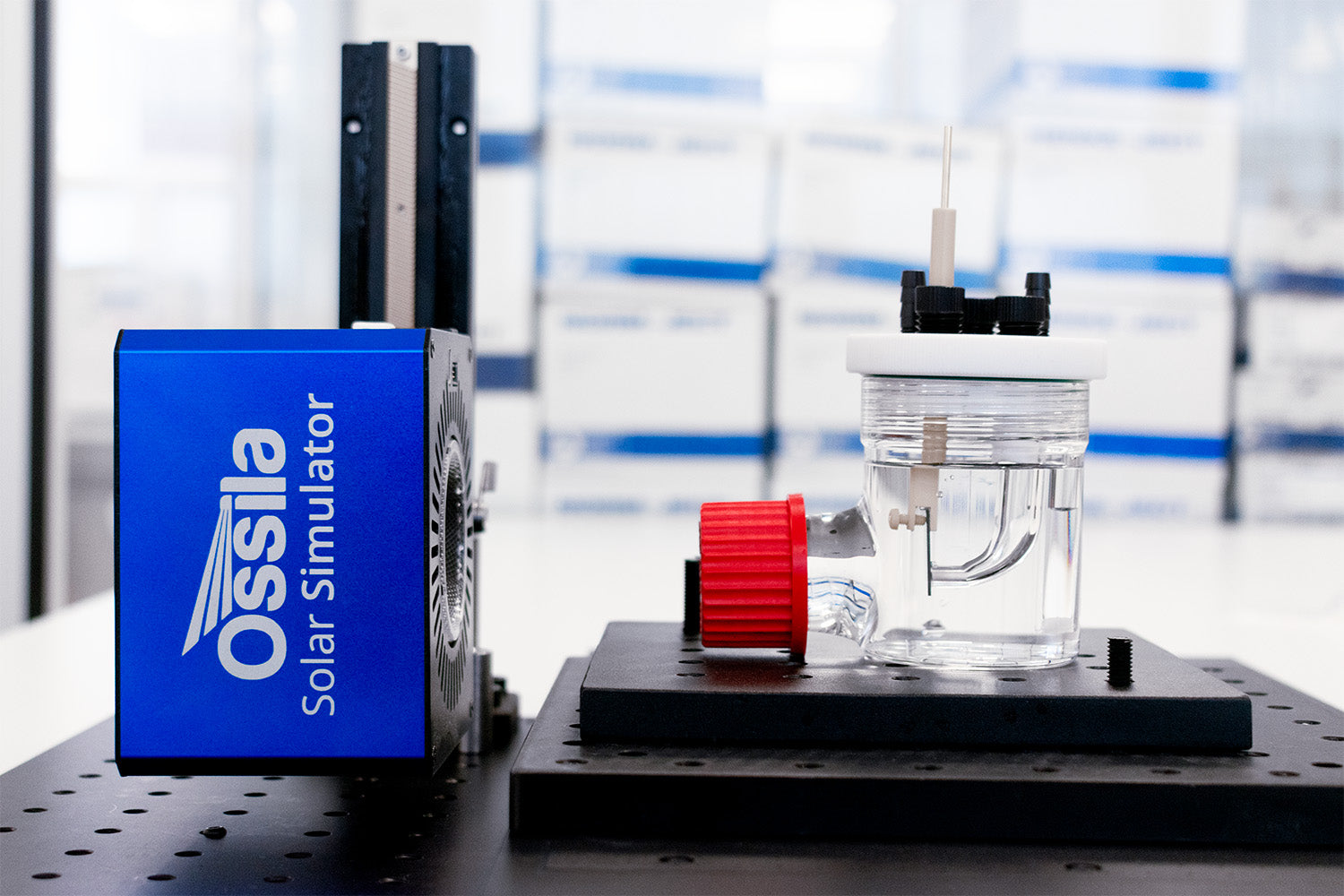 Photoelectrochemical cell combined with a solar simulator