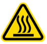 Hot plate warning symbol