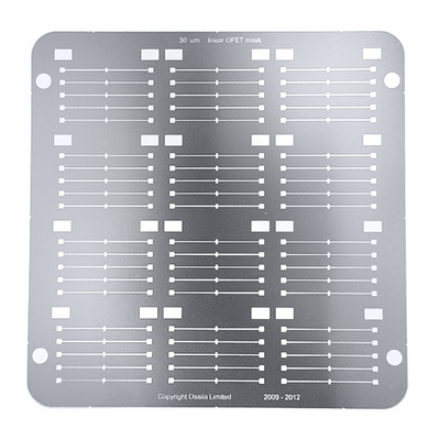 Optical image of the 30 µm width source-drain evaporation mask