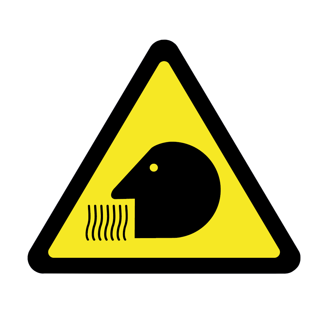 Ozone inhalation warning symbol