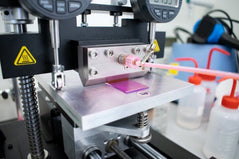 Slot-die dispensing solution onto a substrate