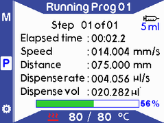 Program running in progress - green bar showing 56% completed