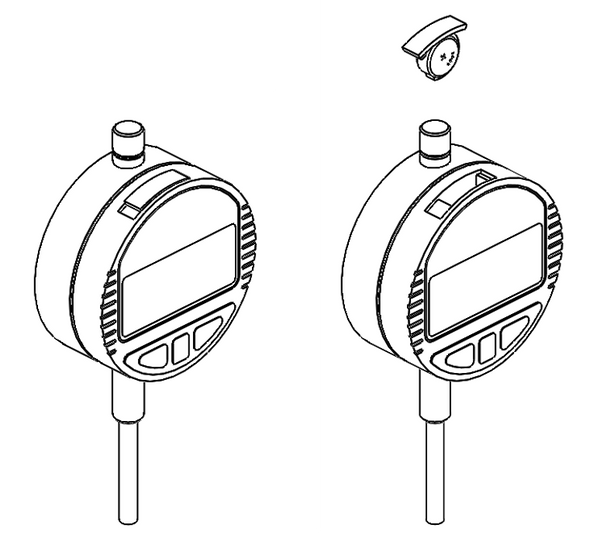 Inserting the battery to the digital height gauge