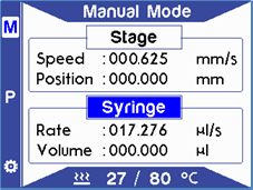 Enter manual mode for syringe