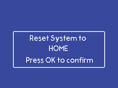 Popup message asking to confirm to reset stage to 'home' position