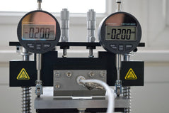 Slot-die height gauges showing the required gap