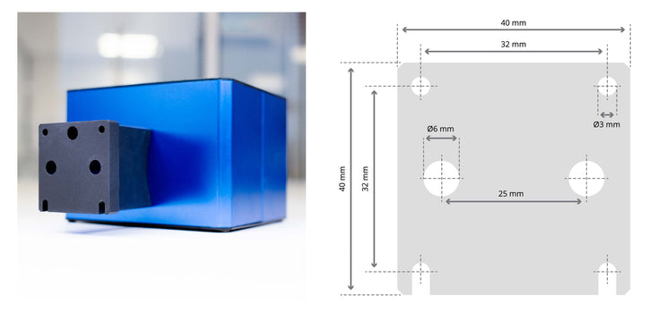 LED Solar Simulator Lamp mounting points