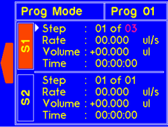 Program mode - edit the number of steps