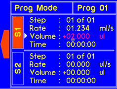 Program mode - edit the dispense volume