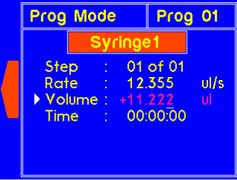 Program mode - edit the dispense volume