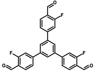 Chemical structure of 1,3,5-Tris(3-fluoro-4-formylphenyl)benzene