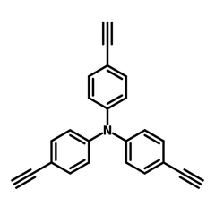 Tris(4-ethynylphenyl)amine chemical structure, CAS 189178-09-4.