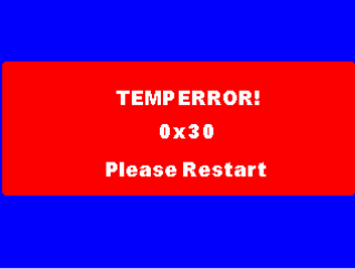 Temperature error screen