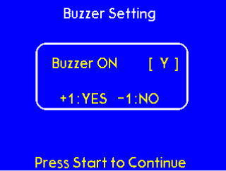 Buzzer settings menu