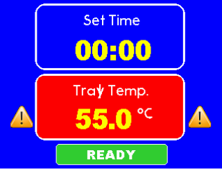 High temperature warning screen
