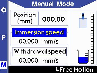 Dip Coater Software Manual Mode