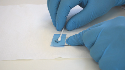 Exfoliation Step 7 - place the prepared tape on the PDMS stamp