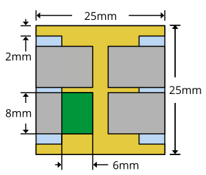 Push Fit Test Board For 25mm Square Substrates