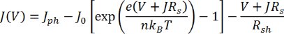 Modified Shockley diode equation